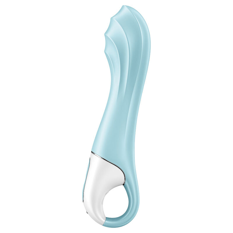 Close-up of the Satisfyer Vibrador Air Pump 5 Connect, an inflatable G-Spot vibrator with app control.