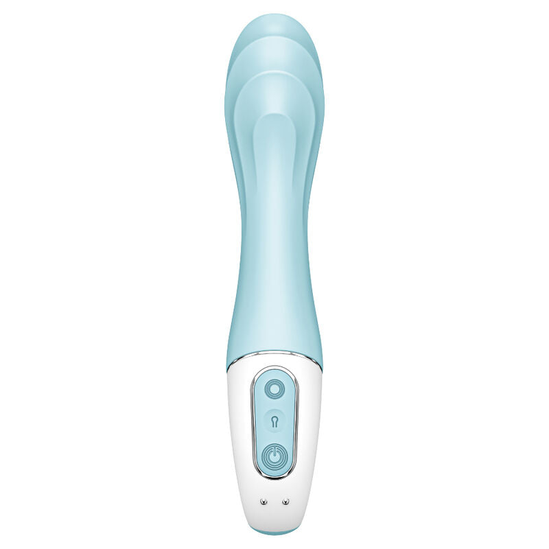 Close-up of the Satisfyer Vibrador Air Pump 5 Connect, an inflatable G-Spot vibrator with app control.