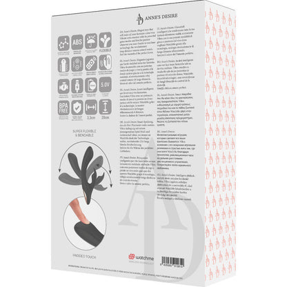 Close-up do ANNE'S DESIRE Vibrador Rabbit com Tecnologia WATCHME e Controle Remoto, mostrando seu design ergonómico e material de silicone.