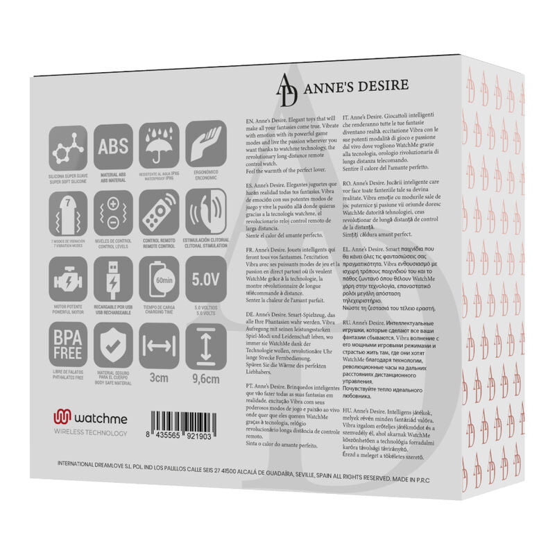 ANNE'S DESIRE Panty Pleasure Secret com Tecnologia WATCHME Preto, vibrador de calcinha discreto para prazer íntimo.