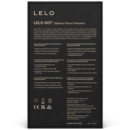 Close-up of the LELO Estimulador de Clitóris DOT com Tecnologia Infinite Loop, highlighting its design and soft silicone texture.