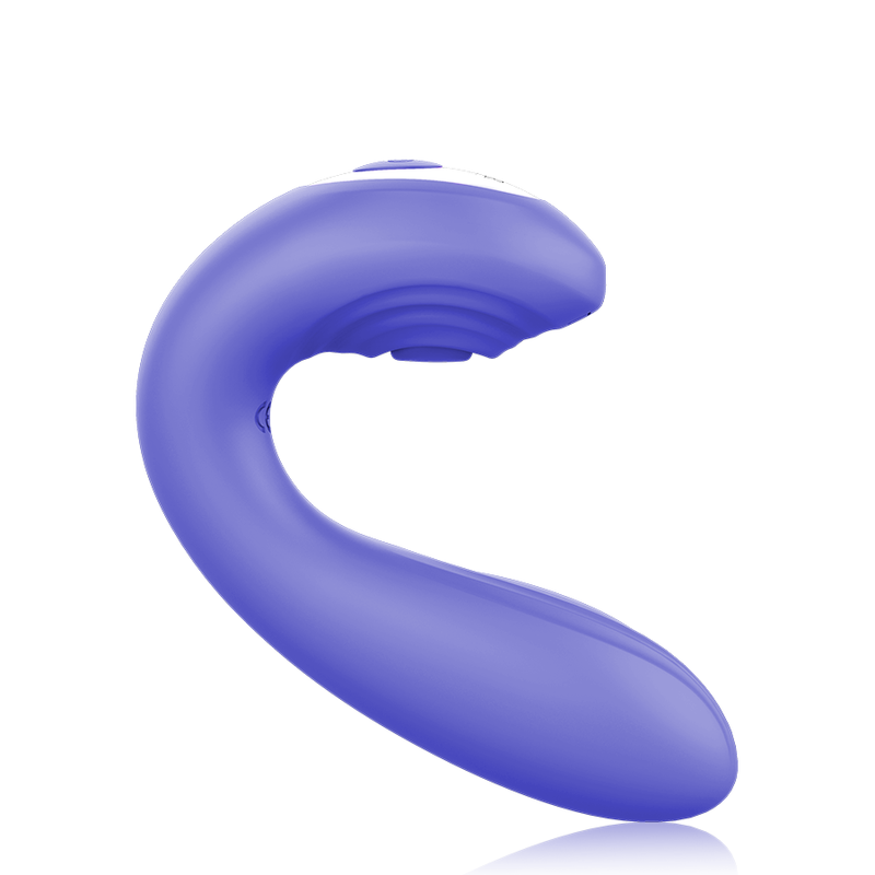 Close-up do vibrador MR BOSS Josef para casais, com controle remoto e detalhes em silicone.