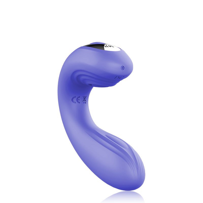 Close-up do vibrador MR BOSS Josef para casais, com controle remoto e detalhes em silicone.