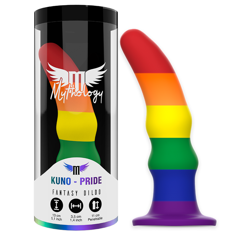 Dildo MYTHOLOGY Kuno Pride S de silicone flexível com base de sucção
