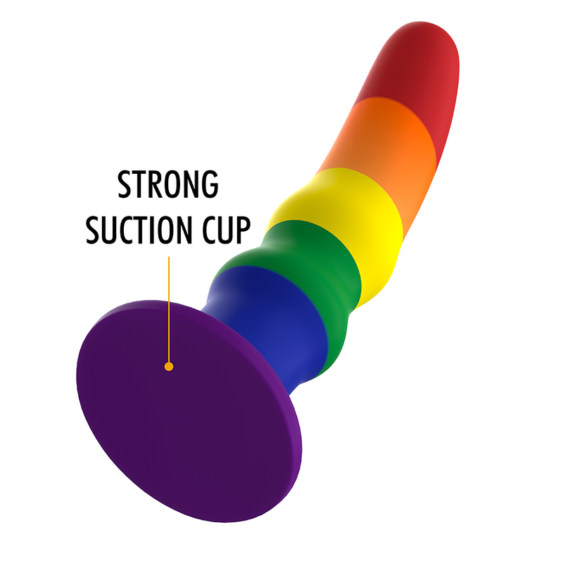 Dildo MYTHOLOGY Kuno Pride S de silicone flexível com base de sucção