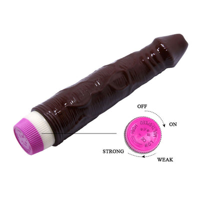 Vibrador Realista Baile Waves of Pleasure Marrom com textura e características detalhadas.