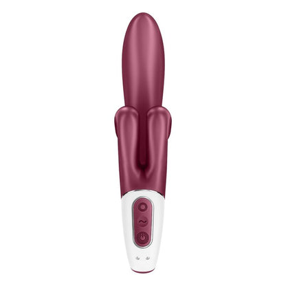 Close-up of the Satisfyer Touch Me Vibrador Coelho Dupla Estimulação Vermelho showing its unique design and features.