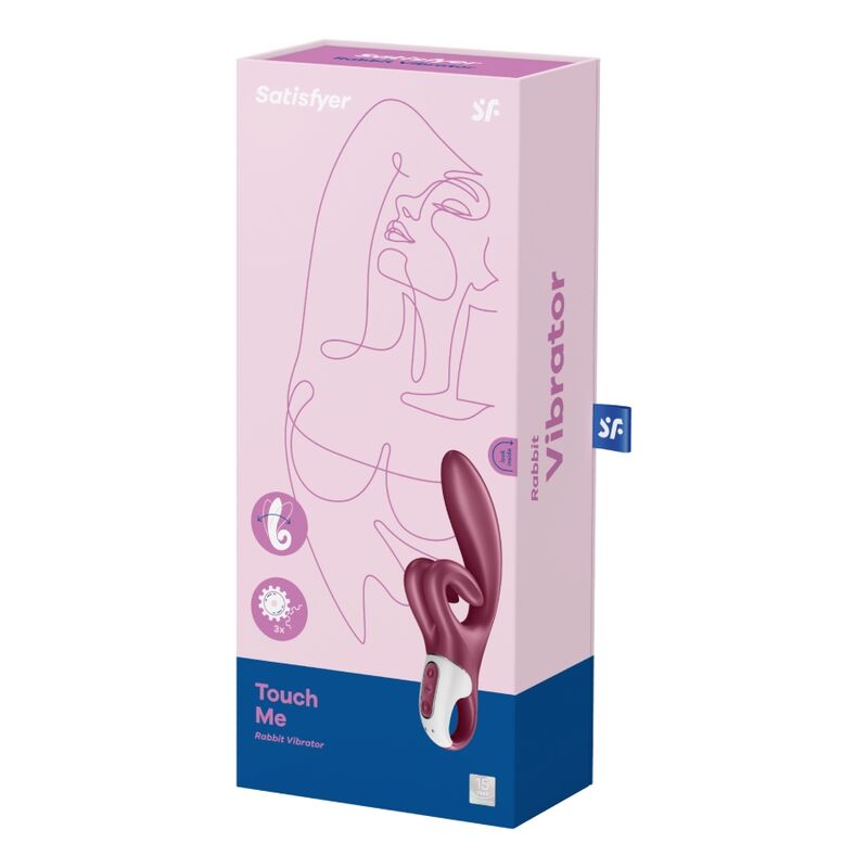 Close-up of the Satisfyer Touch Me Vibrador Coelho Dupla Estimulação Vermelho showing its unique design and features.
