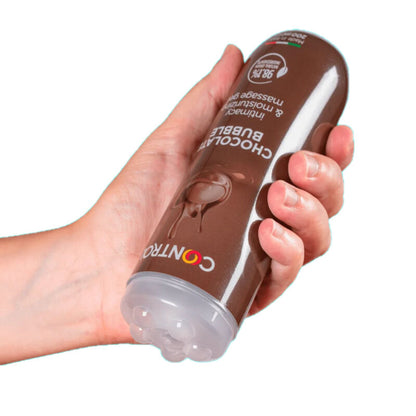 CONTROL Gel de Massagem 3 em 1 Bolha de Chocolate 200 ML com tampa massageadora