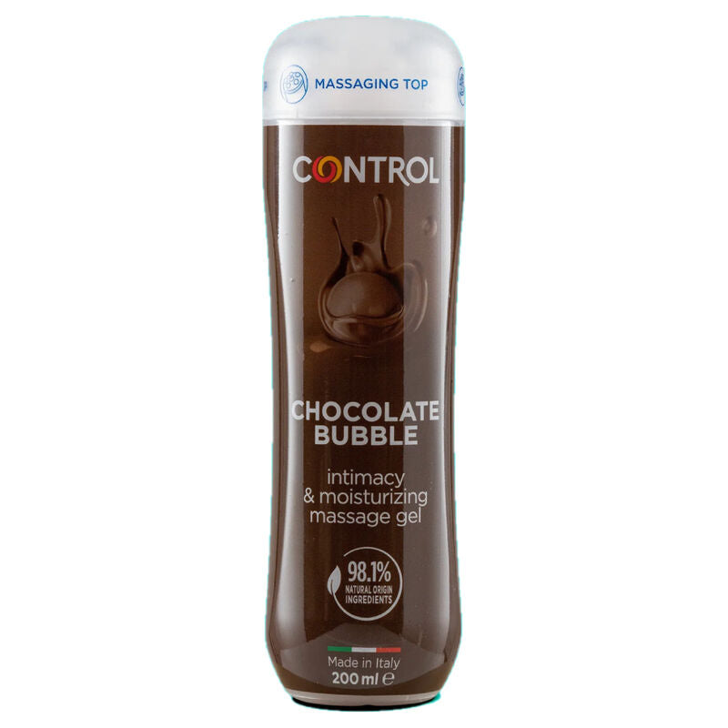 CONTROL Gel de Massagem 3 em 1 Bolha de Chocolate 200 ML com tampa massageadora