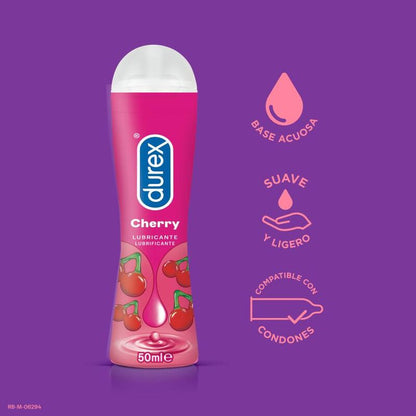 DUREX Lubrificante Play Cheeky Cherry Sabor Cereja 50 ML para momentos íntimos e sensuais.