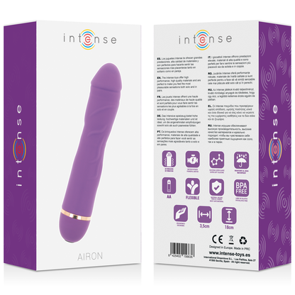 Vibrador Intense Airon de silicone lilás com 20 velocidades.