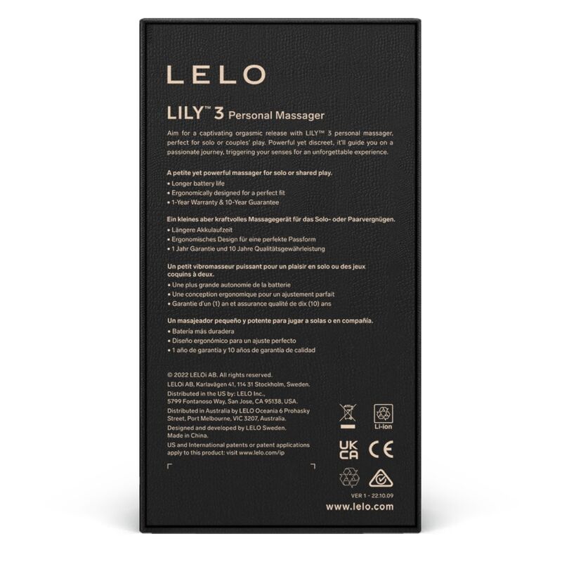 Vibrador Personal Lily 3 - 10 Modos, Recargable