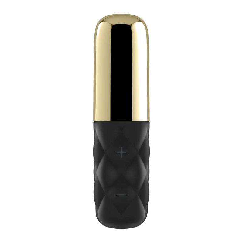 Close-up of the Satisfyer Vibrador Sparkling Darling Dourado showing its compact design and golden finish.
