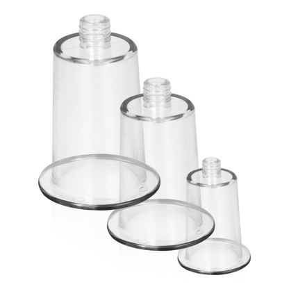 Bomba de vácuo Intense para estimulação de mamilos com copos transparentes.