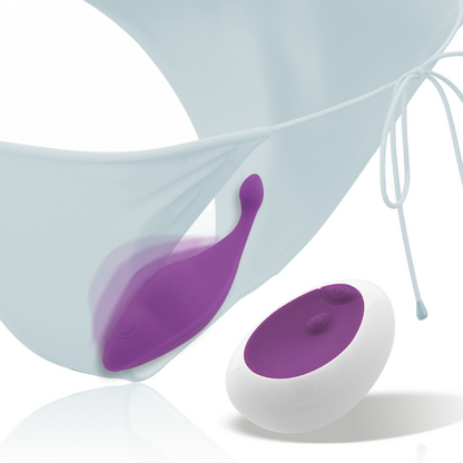 Calcinha Vibratória Mindy Intense Roxa com Controle Remoto para prazer discreto.