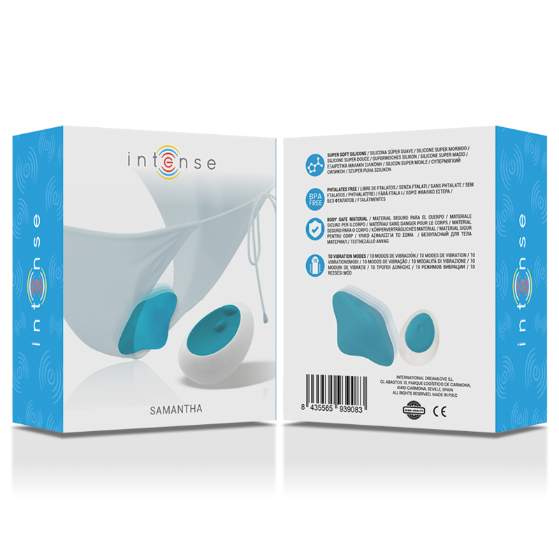 Close-up of the Intense Samantha Panty Vibrador with Remote Control, showcasing its design and features.