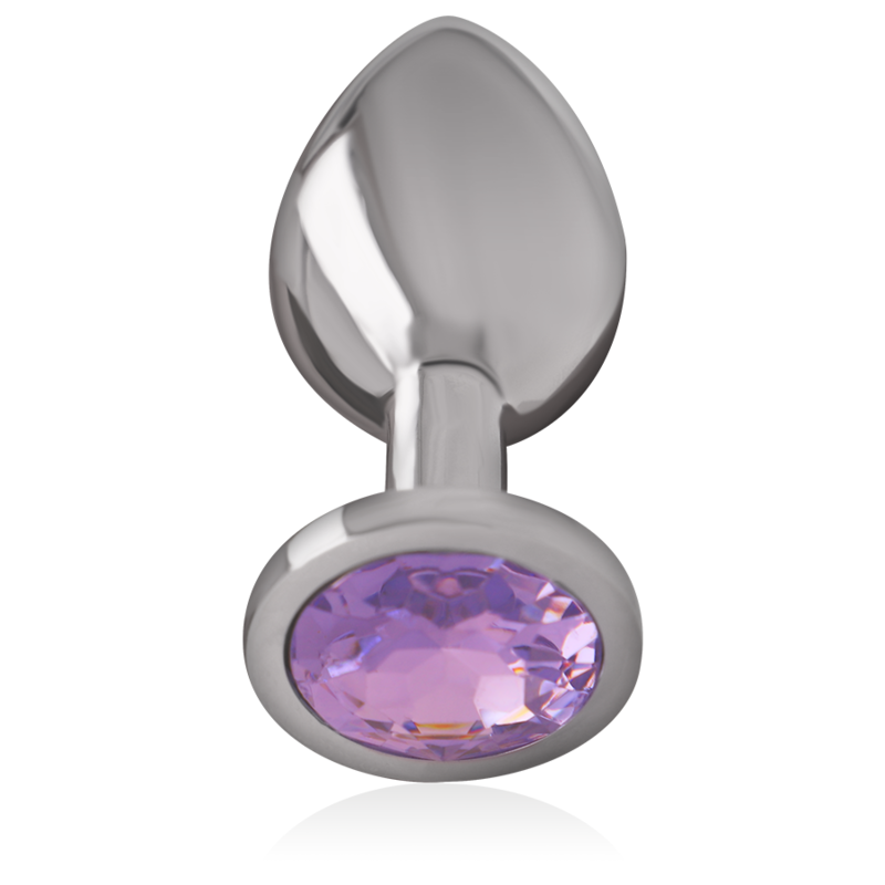 Close-up do Plug Anal de Metal Intense com Cristal Violeta, mostrando o design elegante e a joia.
