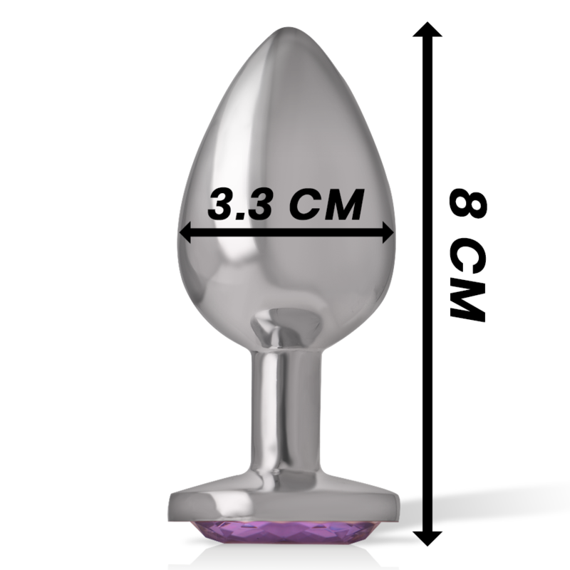 Close-up do Plug Anal de Metal Intense com Cristal Violeta, mostrando o design elegante e a joia.