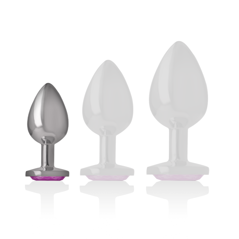 INTENSE Plug Anal de Metal com Cristal Rosa Tamanho S, design luxuoso para prazer anal.