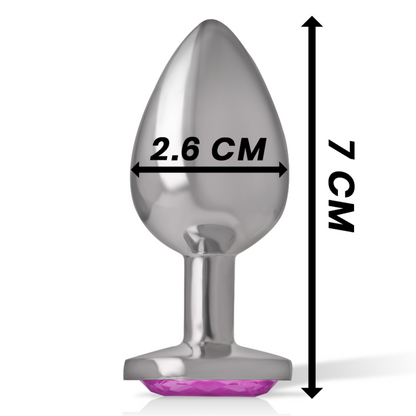 INTENSE Plug Anal de Metal com Cristal Rosa Tamanho S, design luxuoso para prazer anal.