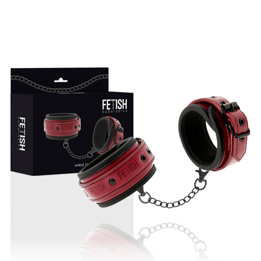 Fetish Submissive Dark Room – Algemas de Tornozelo em Couro Vegano com Forro de Neoprene