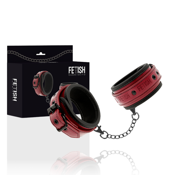 FETISH SUBMISSIVE DARK ROOM – Algemas de Couro Vegano com Metal Sem Níquel