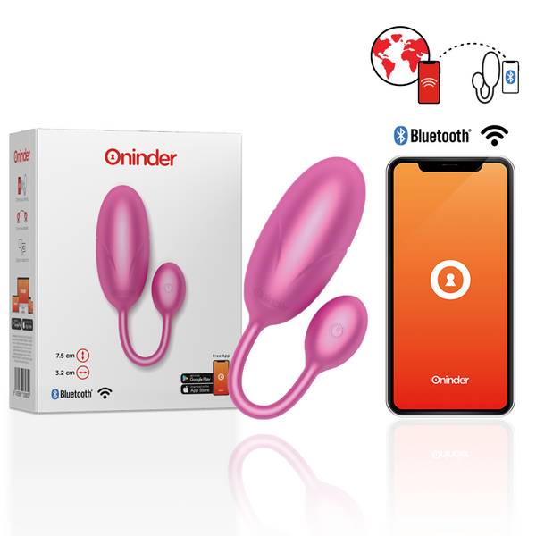 ONINDER – Ovo Vibrante Tokyo Rosa (7,5 x 3,2 cm) com Aplicativo Gratuito