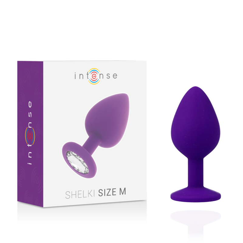 Imagem do Plug Anal Intense Shelki M em silicone roxo, destacando seu design elegante e suave.