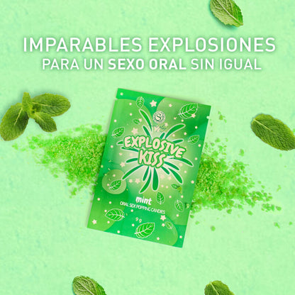 Close-up of the SECRETPLAY Doces Explosivos de Menta 9g showing its packaging and texture.