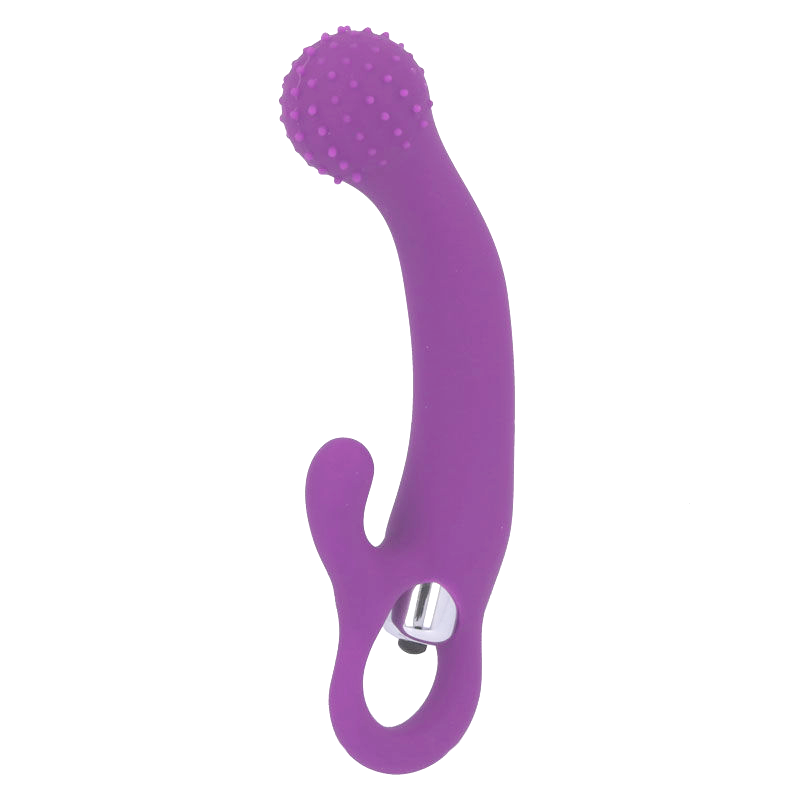 Vibrador Intense Naila de silicone roxo para estimulação do Ponto G e Clítoris, mostrando a sua forma ergonómica e textura macia.