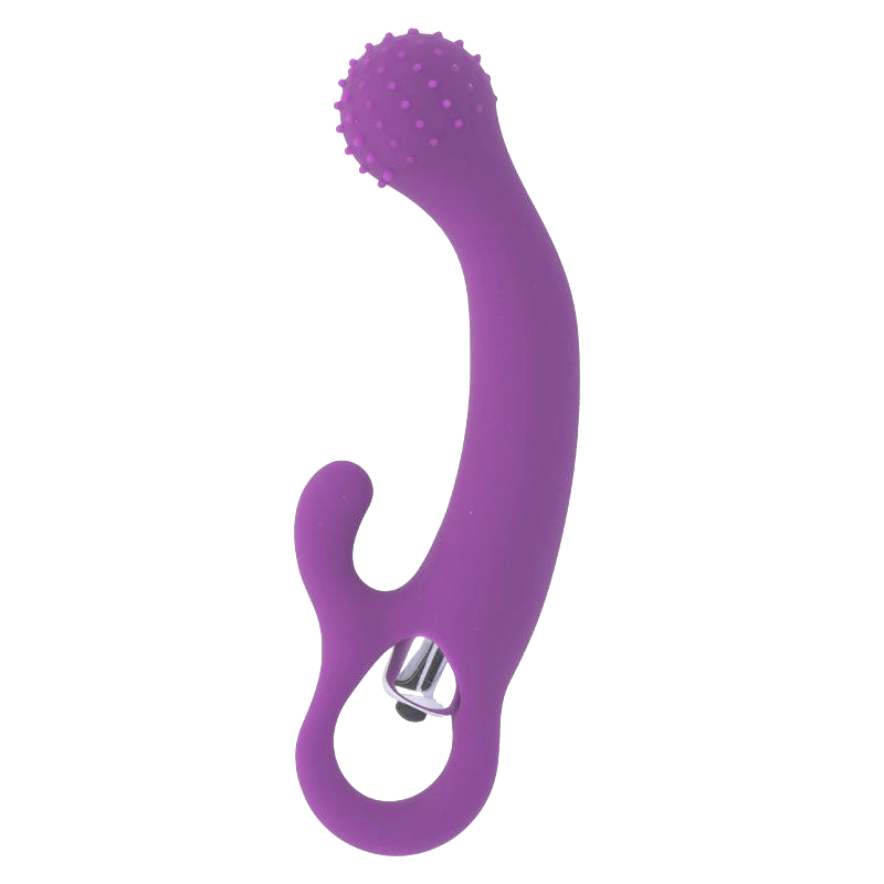 Vibrador Intense Naila de silicone roxo para estimulação do Ponto G e Clítoris, mostrando a sua forma ergonómica e textura macia.