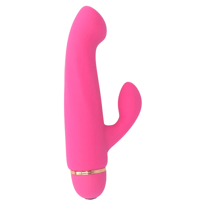 Close-up do Vibrador Intense Boral 20 Velocidades Silicone Rosa, destacando seu design ergonômico e material.
