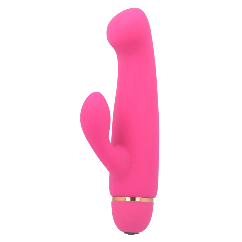 Close-up do Vibrador Intense Boral 20 Velocidades Silicone Rosa, destacando seu design ergonômico e material.