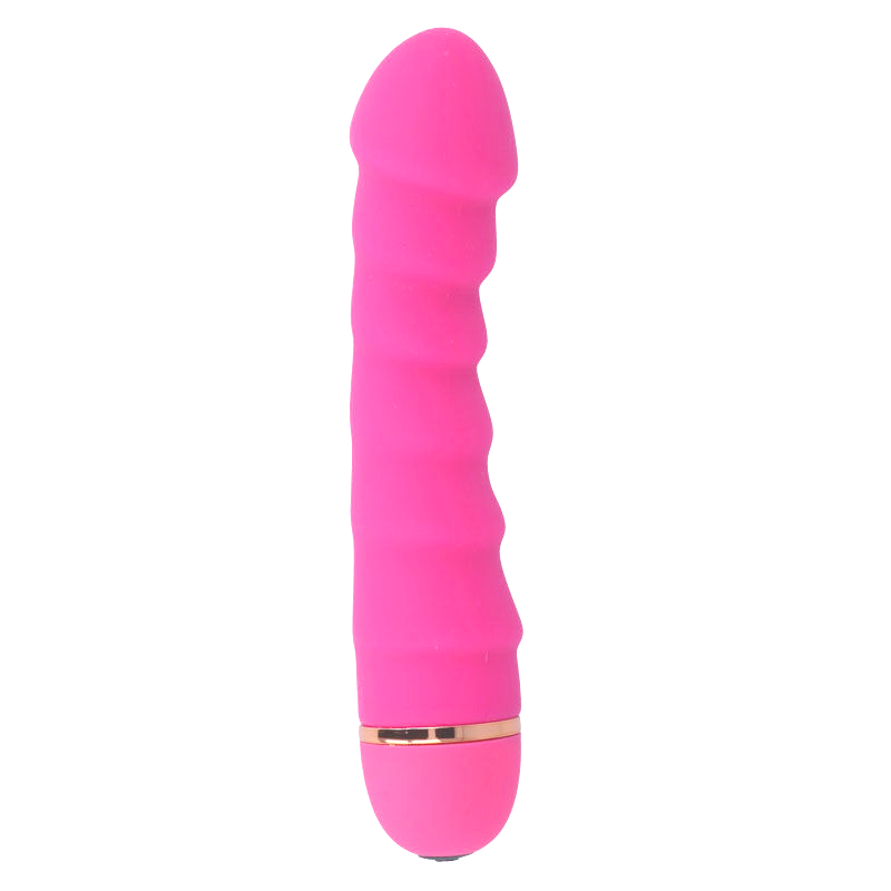 Close-up do Vibrador Intense Sally de Silicone Rosa com 20 Velocidades, destacando o design ergonómico e a ponta para o ponto G.