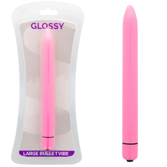 Imagem do GLOSSY Vibrador Slim Deep Rose, destacando o seu design elegante e cor.