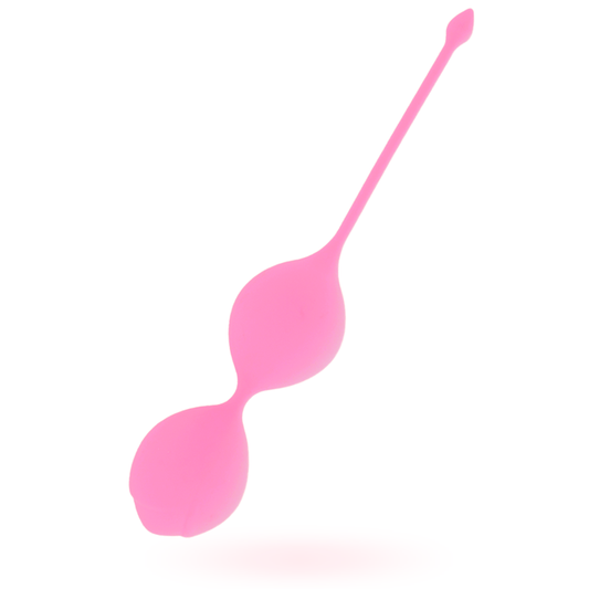 Close-up das Bolas Kegel Intense Kisha Fit Silicone Rosa para assoalho pélvico.