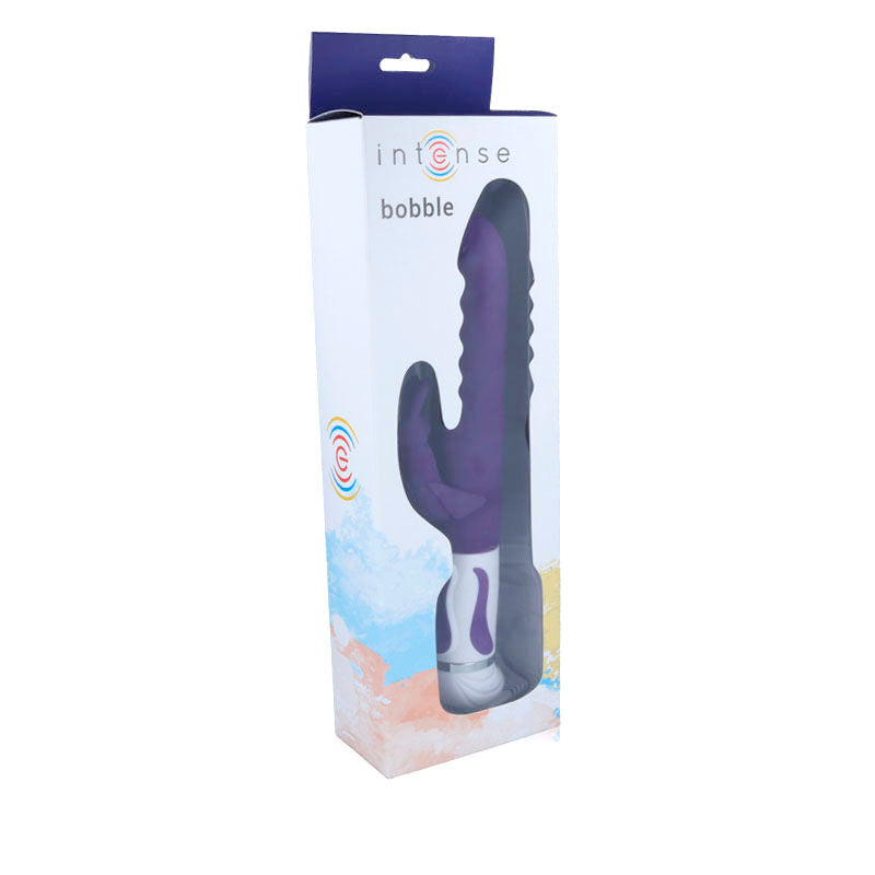 INTENSE Vibrador Bobble Rotator de Silicone Lilás, mostrando sua forma ergonômica e estimulador clitoriano.