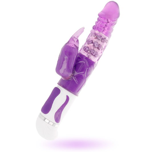 Close-up do vibrador rotador INTENSE Guppy Lilac, destacando seu design ergonômico e estimulador clitoriano.
