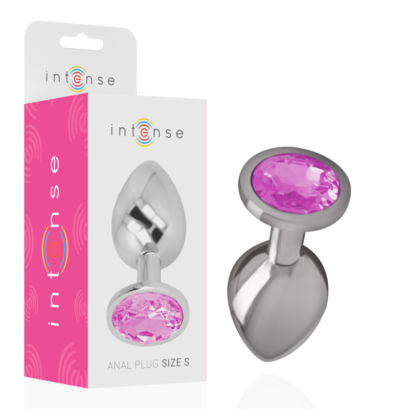 INTENSE Plug Anal de Metal com Cristal Rosa Tamanho S, design luxuoso para prazer anal.