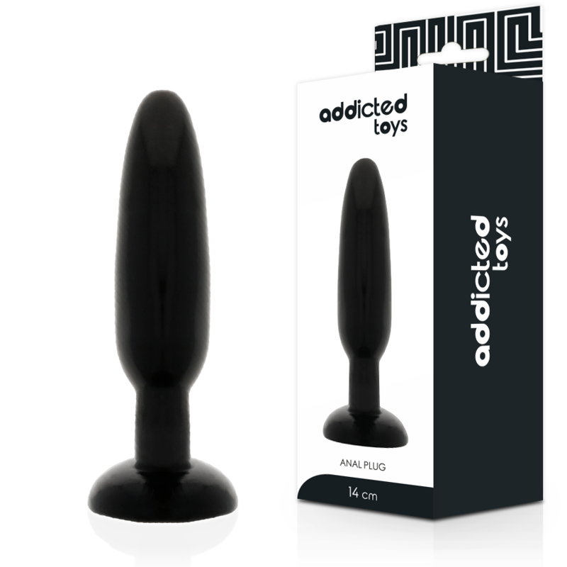 Close-up do Plug Anal Adicted Toys de 14cm em TPR, destacando sua forma suave e material flexível.