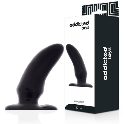 Close-up of the Addicted Toys Plug Anal Estimulador Ponto P 12cm, showing its smooth TPR material and ergonomic shape.