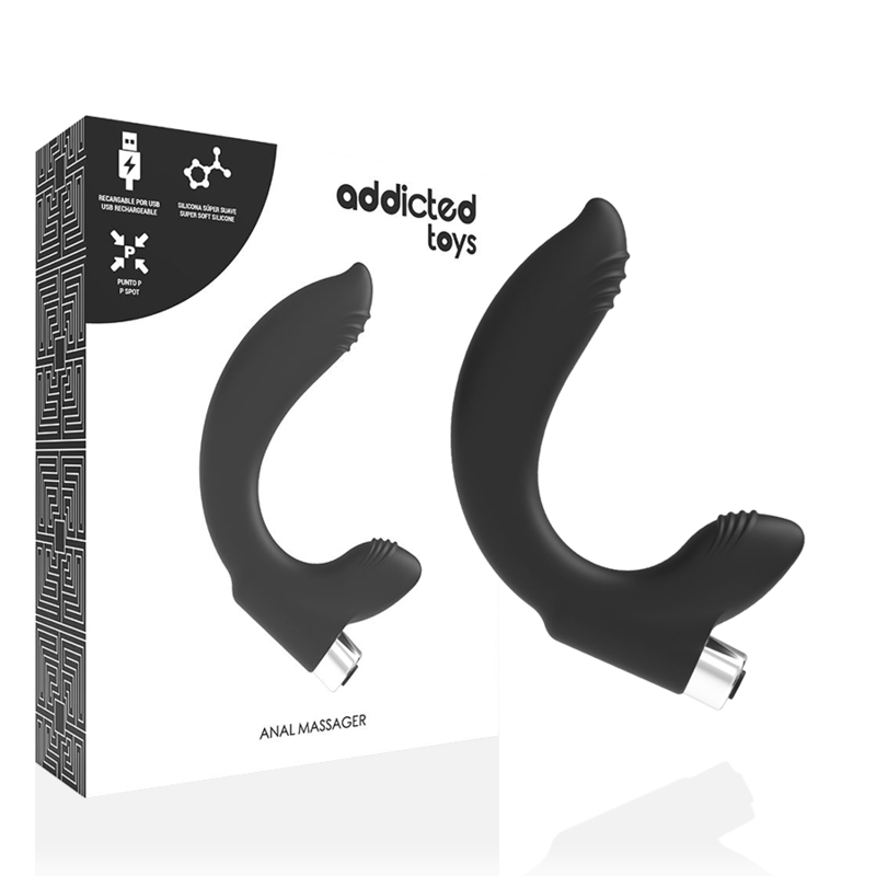 ADDICTED TOYS Vibrador Prostático Recarregável Preto, um massajador para homens.