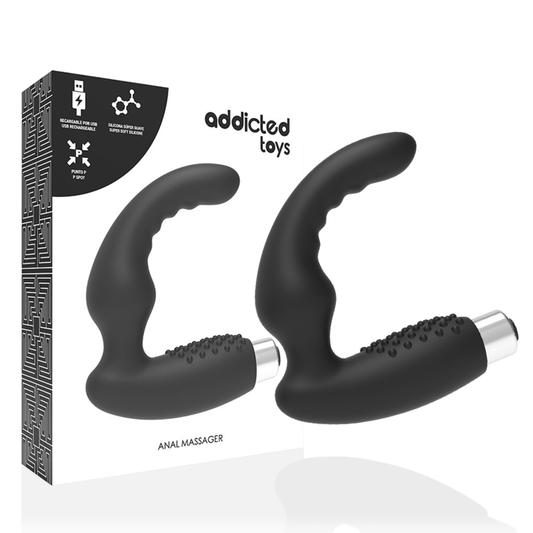 Vibrador prostático recarregável Addicted Toys em silicone preto