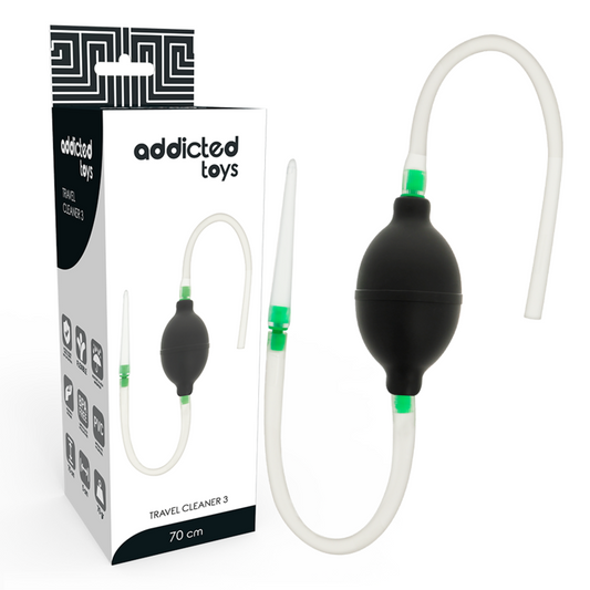 Addicted Toys Conjunto de Enema Preto Hipoalergénico, design ergonómico para limpeza anal.