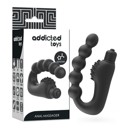 Close-up of the ADDICTED TOYS Estimulador de Próstata Vibratório em Silicone Flexível, showcasing its ergonomic design and smooth texture.