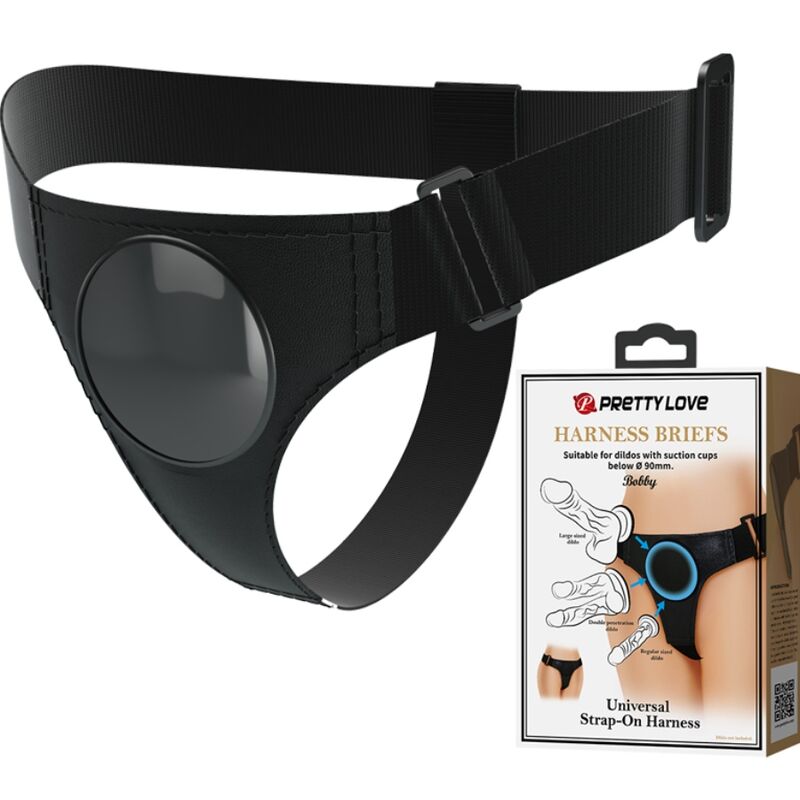 Arnês Universal PRETTY LOVE Preto para uso com dildos e vibradores.