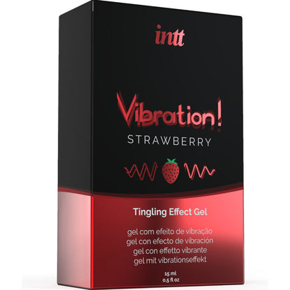 INTT Gel Vibratório Líquido Morango 15 ML para prazer íntimo.