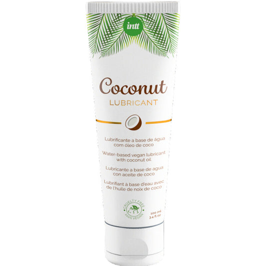 INTT Lubrificante Vegano Base Água Sabor Coco 100ml para hidratação e prazer.