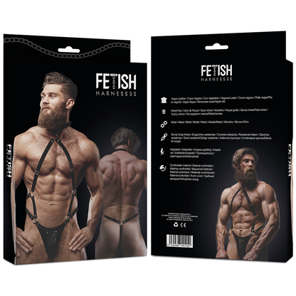 Arnês corporal masculino Fetish Submissive Attitude em couro ecológico ajustável